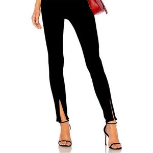 Rag & Bone Regalia Black High Waisted Front Ankle Slit Skinny Jean.